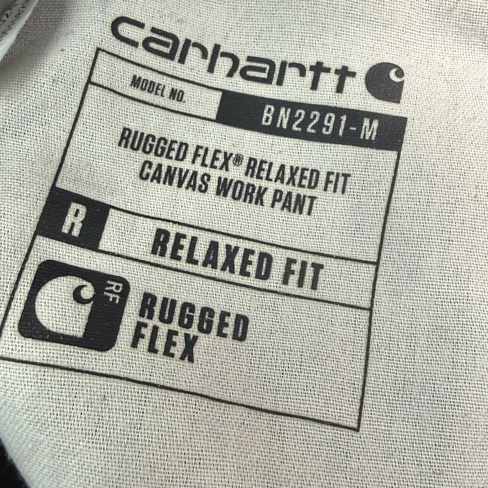 Carhartt Canvas Work Pants Mens 46x30 Black Rugged Flex Relaxed Fit BN2291-M